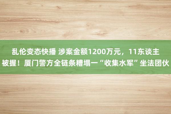 乱伦变态快播 涉案金额1200万元，11东谈主被握！厦门警方全链条糟塌一“收集水军”坐法团伙