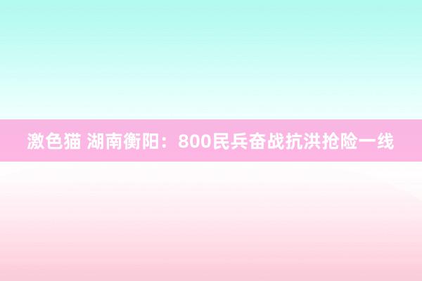 激色猫 湖南衡阳：800民兵奋战抗洪抢险一线