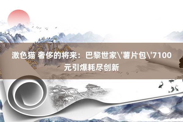 激色猫 奢侈的将来：巴黎世家'薯片包'7100元引爆耗尽创新
